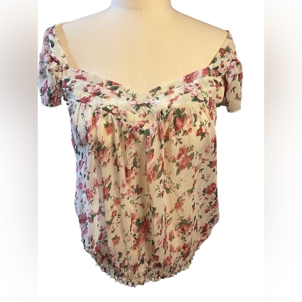Fun and Flirt Floral off the shoulder blouse